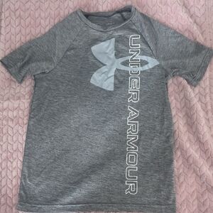 Under Armour Kids Heather Gray Logo Tee